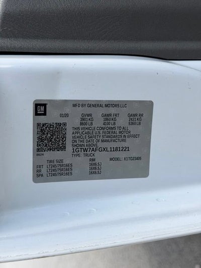 2020 GMC Savana 2500 Work Van