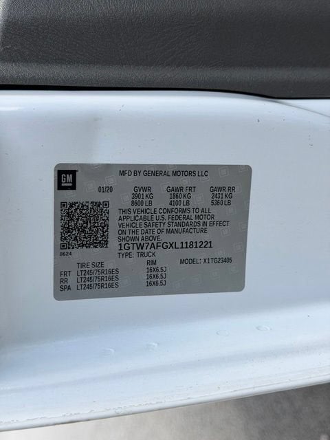 2020 GMC Savana 2500 Work Van