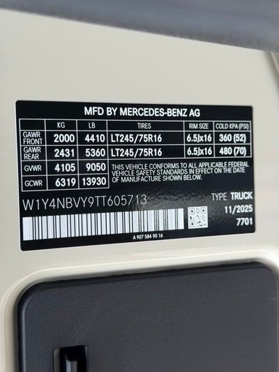2026 Mercedes-Benz Sprinter 2500 Cargo 144 WB 4MATIC®