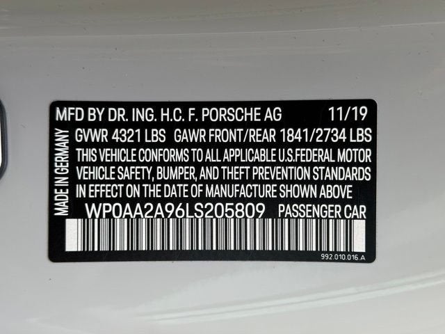 2020 Porsche 911 Base